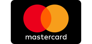 The Mastercard logo features two overlapping circles, one red and one yellow, on a black background, with the word mastercard in lowercase white letters belowâ€”symbolizing trusted payment options worldwide.